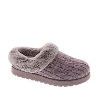 Skechers Women's Keepsakes Ice Angel Slippers, Mauve Cable Knit Sweater/Faux Fur Trim, 6 UK