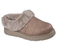 Debenhams Keepsakes Lite Vegan Leather Slipper W/ Faux Fur Trim Taupe taupe 8