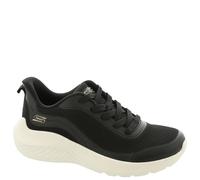 (Black, 8 (Adults')) Skechers Bobs Squad Waves Still Wading Textile Women's Black Trainers