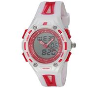 Skechers Women's Liberty Quartz Plastic and PU Digital Watch Color: White, Red (Model: SR2050)