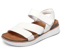 Skechers Women's Lifted Comfort Flat Sandal, White, 4 UK