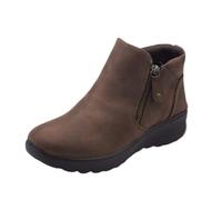 Skechers Women's Lovely Vibe Fall in Bloom Ankle Boot, Chocolate, 3 UK