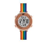 Skechers Women's Magnolia Silicone Digital Watch, Color: Rose, Rainbow (Model: SR6188)