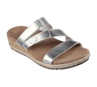 SKECHERS Women's Martha Stewart BREEZIE-Shiny Luster Wedge Sandal Sil