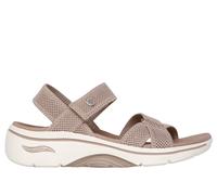 Skechers Women's Martha Stewart: GO WALK Arch Fit 2.0 Sandal - Sparkling Sandals in Taupe, Size 3 | Textile/Metal/Synthetic, Vegan, Machine Washable