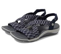 Skechers Women's Martha Stewart Reggae Cup-Coastal Trail Flat Sandal, Navy Grey, 9