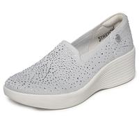 Skechers Womens Martha Stewart Relaxed Fit Parallel Lite - Lavish, Light Gray, 6