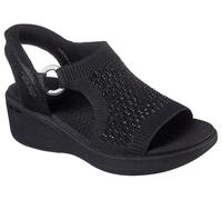 Skechers Women's Martha Stewart's Pier-lite-Park Path Hands Free Slip-ins Wedge Sandal, Black/Black, 9.5