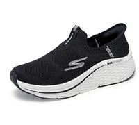 Skechers Women's Max Cushioning Elite 2.0 Eternal Hands Free Slip-ins Sneaker, Black Textile/White Trim, 3 UK