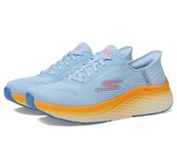 Skechers Women's Slip-On MAX Cushioning Elite 2.0 Solace Sneaker Blue Textile/Orange Trim 5.5 UK