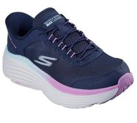 Skechers Women's Max Cushioning Endeavour Cardova Sneaker, Navy Textile/Purple Trim, 4 UK