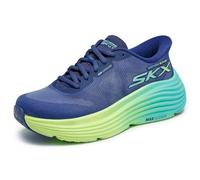 Skechers Women's Max Cushioning Endeavour Hallandale Slip-in Trainers, Navy Textile/Lime Trim, 4 UK