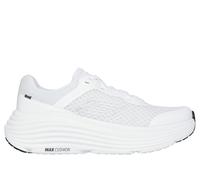 Skechers Women's Max Cushioning Endeavour Sneaker in White/Black, Size 4 | Synthetic/Textile, Vegan, Machine Washable