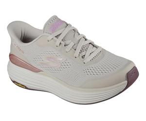 Skechers Women's Max Cushioning Suspension Chrone Slip-On Sneakers, Natural Synthetic/Trim, 4 UK