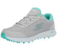Skechers Women's Max Fairway 4 Spikeless Golf Shoe, Gray/Turquoise, 6.5 UK