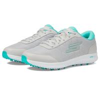 Skechers Women's Max Fairway 4 Spikeless Golf Shoe, Gray/Turquoise, 7