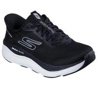 Skechers Women's Max Run Sneaker, Black Textile/White Trim, 3.5 UK