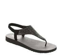 Skechers Women's MEDITATION GLAMOROUS MUSE Sandals/Thong Sandals, Black, 8