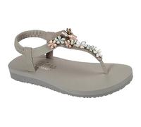 Skechers Biege Yoga Foam Flower Detailed Slip On Sandal 7 Beige