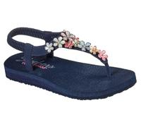 Skechers Womens Meditation Glass Daisy Sling Back Sandals, Navy Mitobuck Rhinestone Trim, 3 UK
