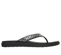 Skechers Women's Meditation Luxe - Everyday Glow Sandals in Black, Size 2 | Textile/Synthetic, Vegan