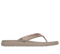 Skechers Women's Meditation Luxe - Everyday Glow Sandals in Taupe, Size 7 | Textile/Synthetic, Vegan