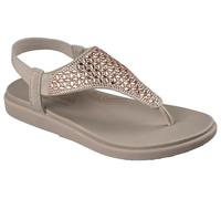 Skechers Women's Meditation Luxe Geo Embellished Stretch Knit Slingback Sandal with Luxe Foam