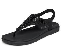 Skechers Women's Meditation Luxe Geo Embellished Stretch Knit Slingback Sandal with Luxe Foam