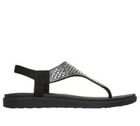 Skechers Women's Meditation Luxe - Modern Event Sandals in Black, Size 8 | Textile, Vegan