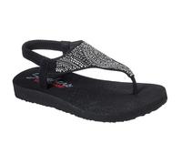 Skechers Womens Meditation New Moon Flip Flops, Black Mitobuck Smoke Rhinestone, 4 UK
