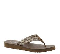 Skechers Women's Meditation-Ocean Breeze Flip-Flop, Brown, 4 UK