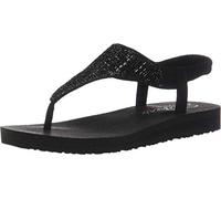Skechers Hooded Rhinestone Sling Back Thong Flat Sandals Womens - Black 3