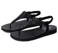 Skechers Women's Meditation Rockstar, Black Mitobuck/Rhinestone Trim, 2 UK