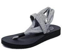 Skechers Women's Meditation-Studio Kicks Open Toe Sandals, Grey, 4 UK