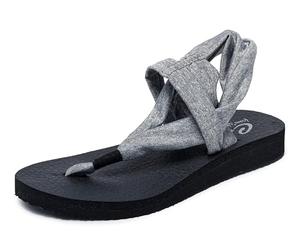 Skechers Women's Meditation-Studio Kicks Open Toe Sandals, Grey, 4 UK