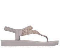 Skechers Women's Meditation - Vibrant Glow Sandals in Taupe, Size 3 | Synthetic, Vegan