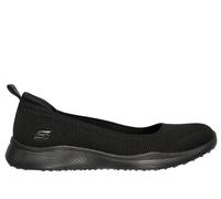 Skechers Women's Microburst 2.0 - Be Iconic Slip-On Shoes in Black, Size 6 Wide | Textile/Synthetic