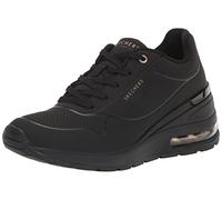 Skechers Women's Million AIR Sneaker, Black, 8 UK