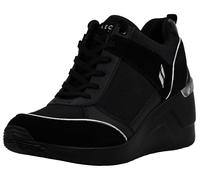 Skechers Women's Million-High N' Fly Sneaker, Black, 7.5 Medium US