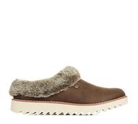 Skechers Women's Mountain KISS Winter Rock Slipper, Brown Microleather/Faux Fur Trim, 7 UK