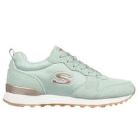 Skechers Women's Og 85 Goldn Gurl Sneaker, Sage Suede/Nylon Mesh/Rose Gold Trim, 5.5 UK