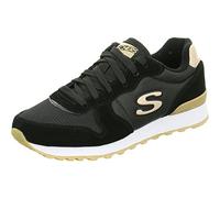 Skechers Women's Og 85 Gold'n Gurl Trainers, Black Suede Nylon Mesh Rose Gold Trim, 7 UK