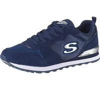 Skechers Women's Og 85 Gold'n Gurl Trainers, Navy Suede Mesh Nylon Silver Trim, 4 UK