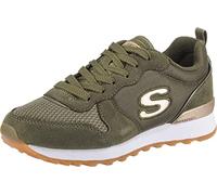Skechers Women's Og 85 Gold'n Gurl Trainers, Olive Suede Nylon Mesh Rose Gold Trim, 5 UK