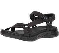 Skechers Womens On-the-go 600 Brilliancy Ankle Strap Sandals, Black Textile Trim, 9 UK