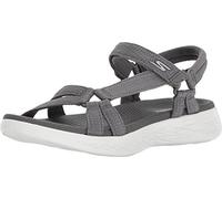 Skechers Womens On-the-go 600 Brilliancy Ankle Strap Sandals, Charcoal, 5 UK