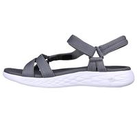 Skechers Womens On-the-go 600 Brilliancy Ankle Strap Sandals, Charcoal Textile Trim, 7 UK