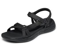 Skechers Women's Sandals On-the-Go 600 Brilliancy Ankle Strap Black Textile Trim UK 8