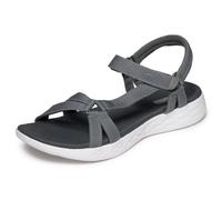 Skechers Womens On-the-go 600 Brilliancy Ankle Strap Sandals, Charcoal, 5 UK