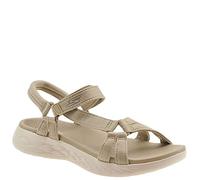 Skechers Women's On-The-go 600-Brilliancy Wide Sport Sandal, Beige/White, 6 UK